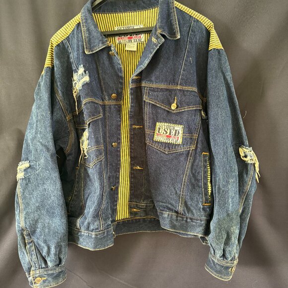 Vintage 1980's "Get Used" By Elie Distressed Jacket RN:71554 Sz. Large - Picture 2 of 9